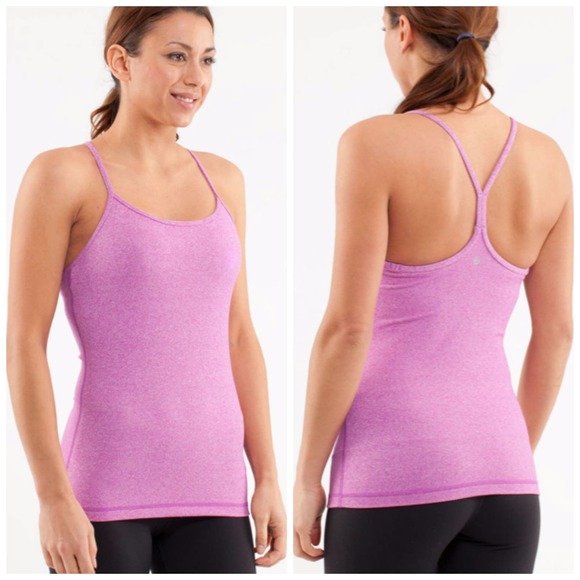 lululemon athletica Tops - Lululemon Power Y Tank Heathered Ultra Violet